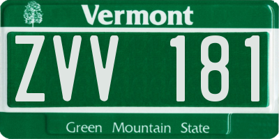 VT license plate ZVV181