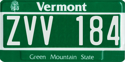 VT license plate ZVV184