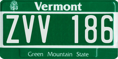VT license plate ZVV186