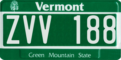 VT license plate ZVV188
