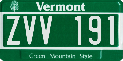 VT license plate ZVV191