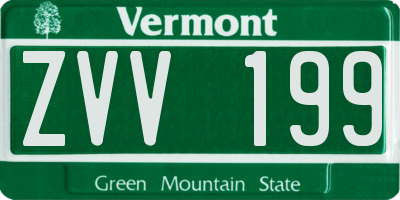VT license plate ZVV199