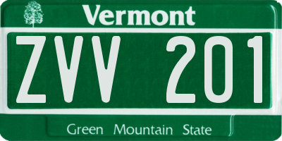 VT license plate ZVV201