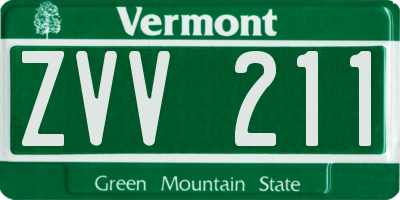 VT license plate ZVV211