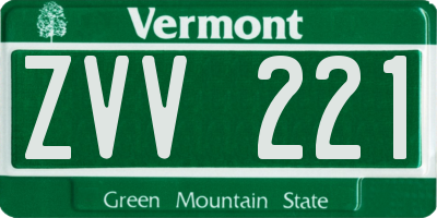VT license plate ZVV221