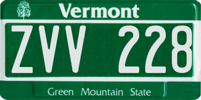 VT license plate ZVV228