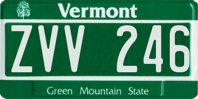 VT license plate ZVV246