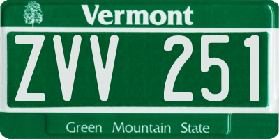 VT license plate ZVV251