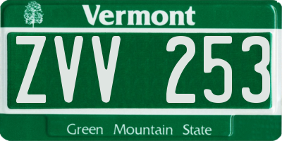 VT license plate ZVV253