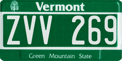 VT license plate ZVV269