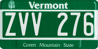 VT license plate ZVV276