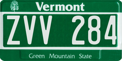 VT license plate ZVV284