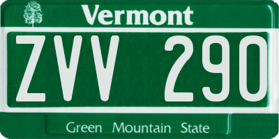 VT license plate ZVV290