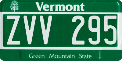 VT license plate ZVV295