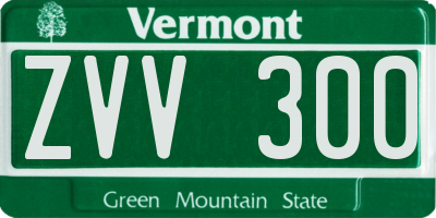 VT license plate ZVV300
