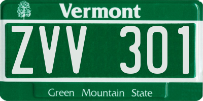VT license plate ZVV301
