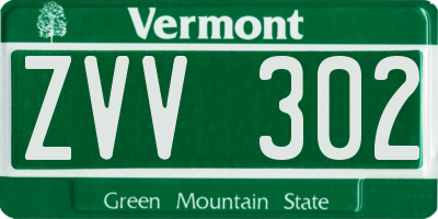 VT license plate ZVV302