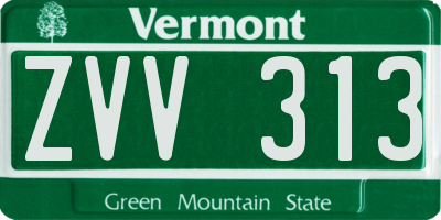 VT license plate ZVV313