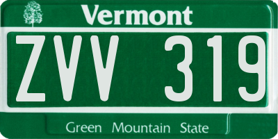 VT license plate ZVV319