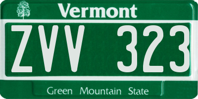 VT license plate ZVV323