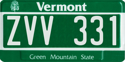 VT license plate ZVV331