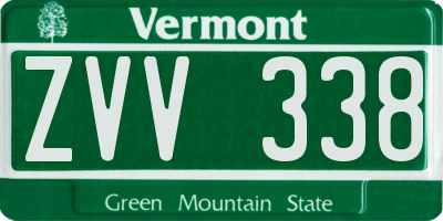 VT license plate ZVV338