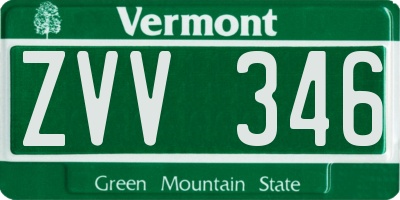 VT license plate ZVV346