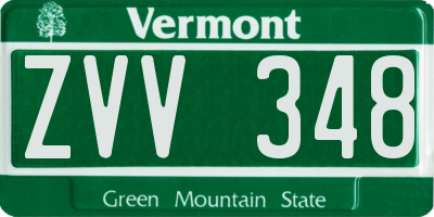 VT license plate ZVV348