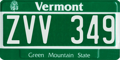 VT license plate ZVV349