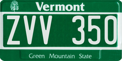 VT license plate ZVV350