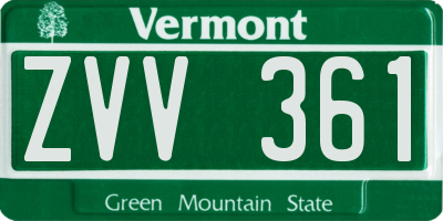 VT license plate ZVV361