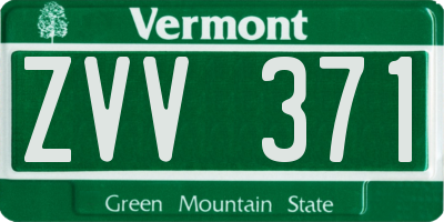 VT license plate ZVV371