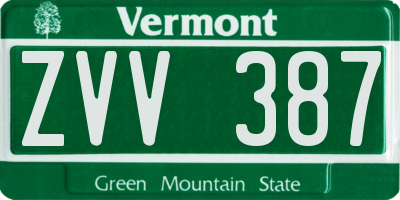 VT license plate ZVV387
