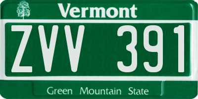 VT license plate ZVV391