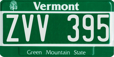 VT license plate ZVV395