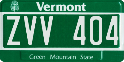 VT license plate ZVV404