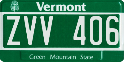 VT license plate ZVV406
