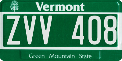 VT license plate ZVV408