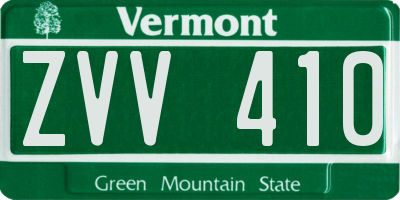 VT license plate ZVV410