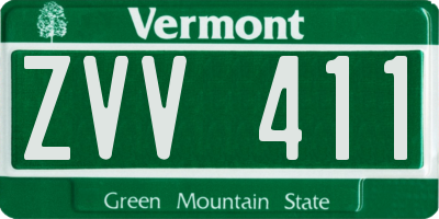 VT license plate ZVV411