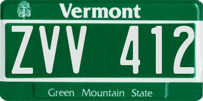 VT license plate ZVV412