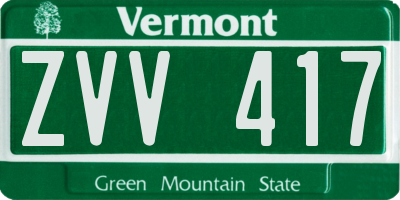 VT license plate ZVV417