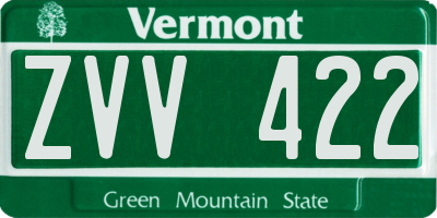 VT license plate ZVV422