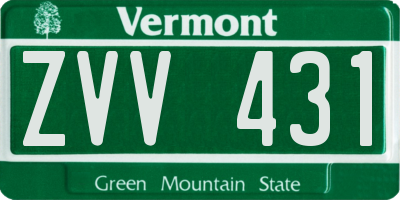VT license plate ZVV431