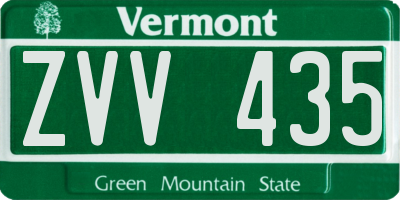 VT license plate ZVV435