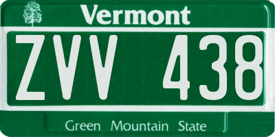 VT license plate ZVV438