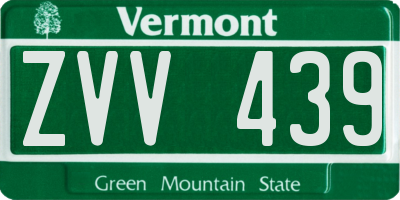 VT license plate ZVV439