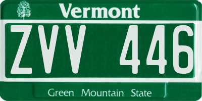 VT license plate ZVV446