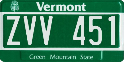 VT license plate ZVV451