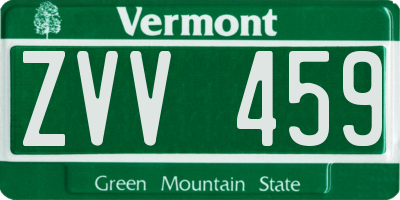 VT license plate ZVV459